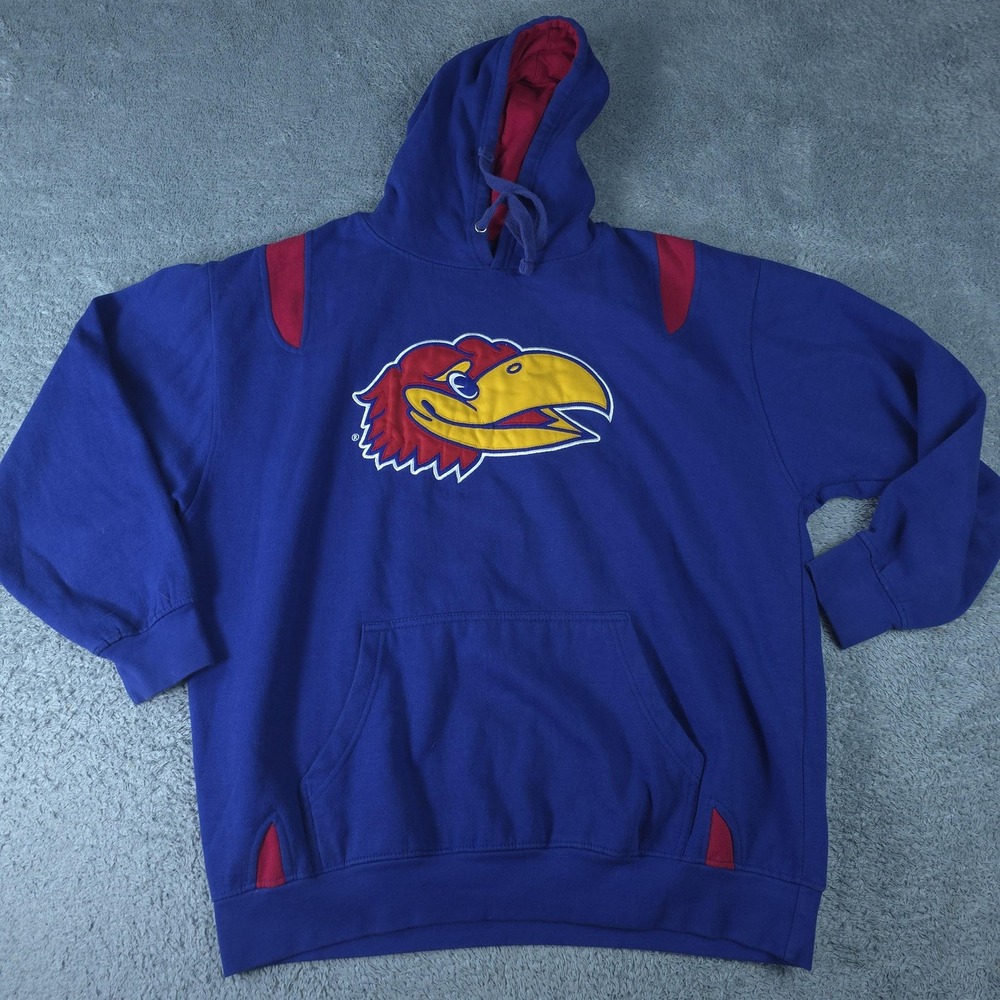 Kansas Jayhawks Hoodie Mens Medium Blue NCAA Basketball TSI Sportswear